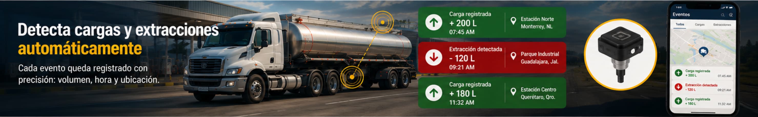 Detección automática de cargas y extracciones de combustible