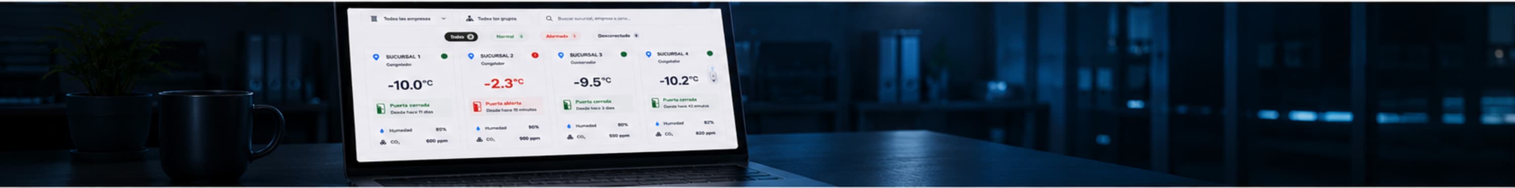 Dashboard centralizado para monitoreo de cuartos fríos